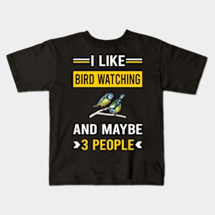 3 People Bird Watching Birds Birdwatching Birdwatcher Ornithology Birding Kids T-Shirt